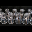 Photograph of Richard Lenski's long-term evolution experiment with E. coli. Each flask harbors one of the 12 evolving populations. Photo credit: Brian Baer and Neerja Hajela CC BY-SA 1.0