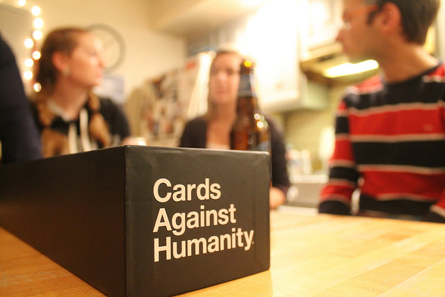 Playing Cards Against Humanity.