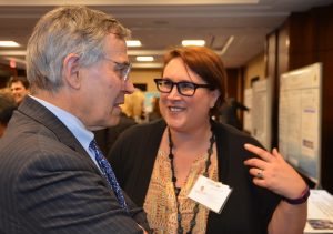 Ahna Skop explains why she uses C.elegans to study cell division to AAAS CEO Rush Holt