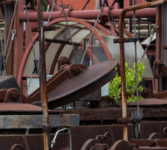 The former coal mine and coking plant "Zollverein" in Essen is now a museum and was named a UNESCO world heritage site in 2001. The picture shows a detail of the coking plant.