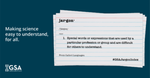 Index card with the definition of the word "jargon."